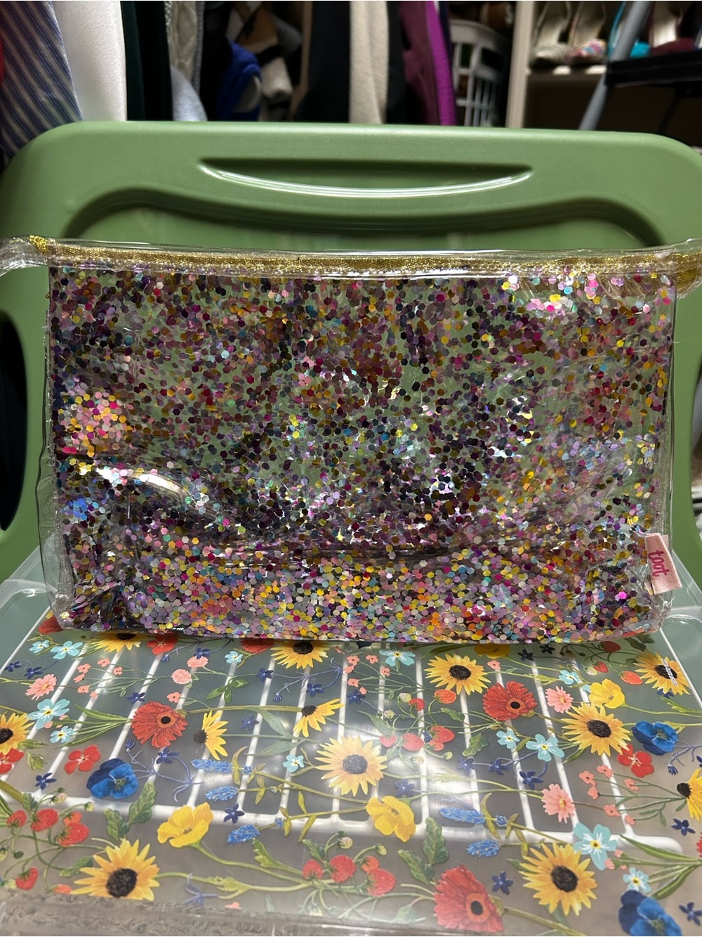 Sparkling Multicolor Sequin Clear Pouch - Women Bags